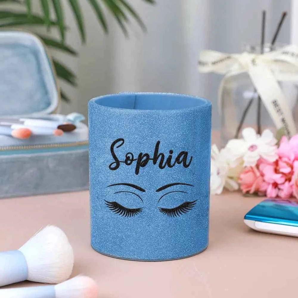 Personalized Glitter Color Make Up Brush Holder with Name Birthday Anniversary Gift for Women