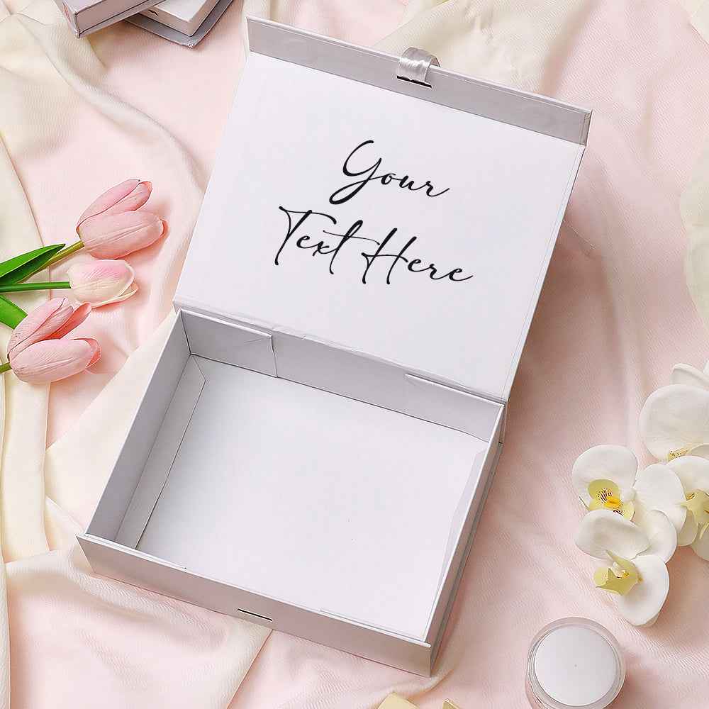 MadeMine personalized bridesmaid proposal box with customizable text and elegant white design