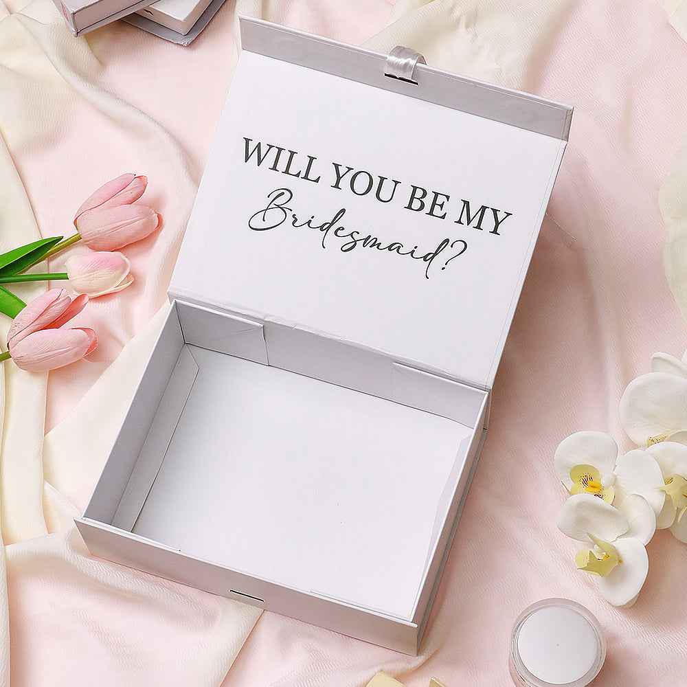MadeMine personalized bridesmaid proposal box with elegant script asking will you be my bridesmaid