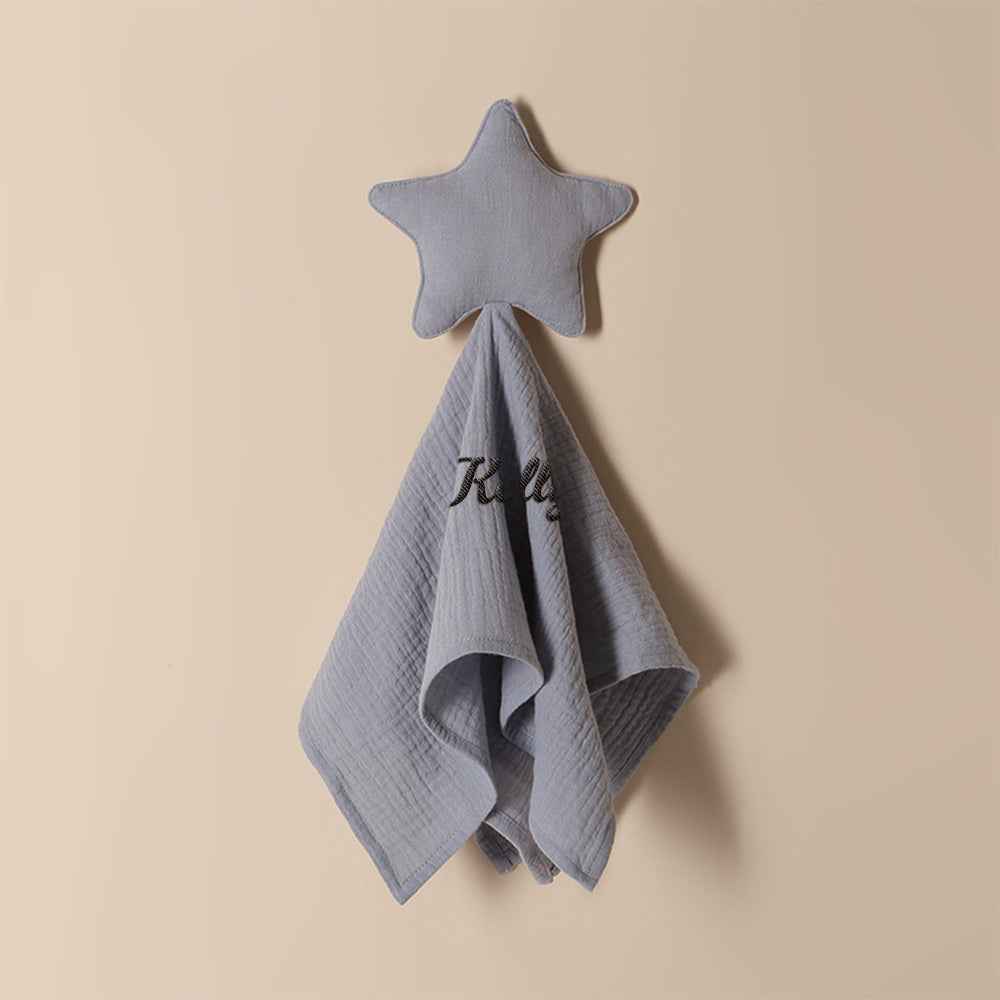 Personalized Soothe Towel Bibs Star Soft Sleeping Towel with Embroidered Name Gift for Baby